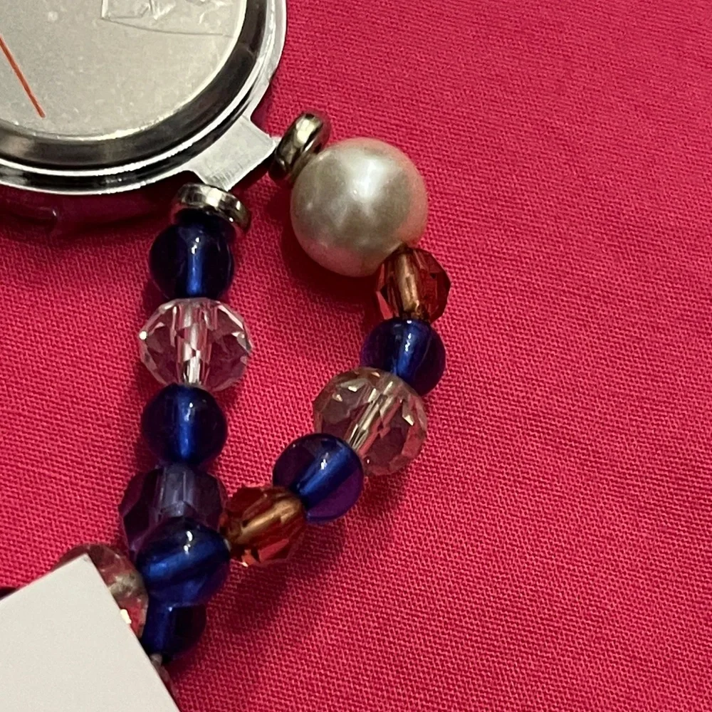 Women's Beaded Watch - Blue and Silver with Rhinestones - NWT